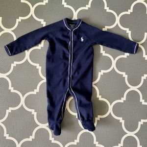 Ralph Lauren RL 6M Footed Pajamas - Onesie - Navy Blue EUC